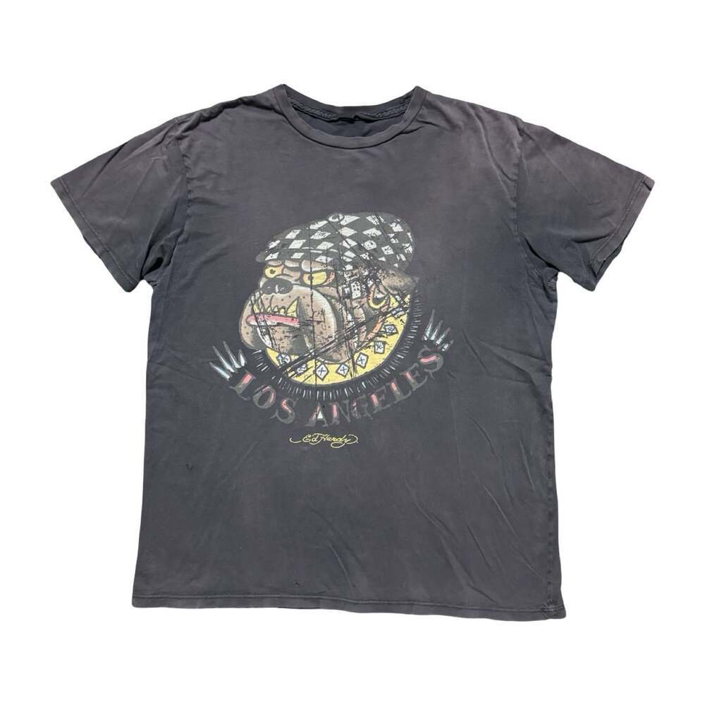 Vintage Ed Hardy Los Angeles Bull Dog Women’s Tshirt Size XL - Picture 1 of 9